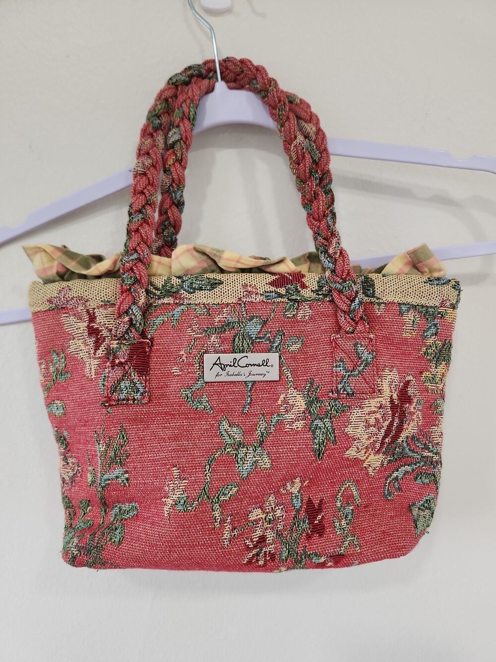 april Cornell Isabella’s Journey Petite carpet bag tapestry purse Handbag new